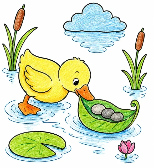 Duck with a Leaf Boat – This is how it could look
