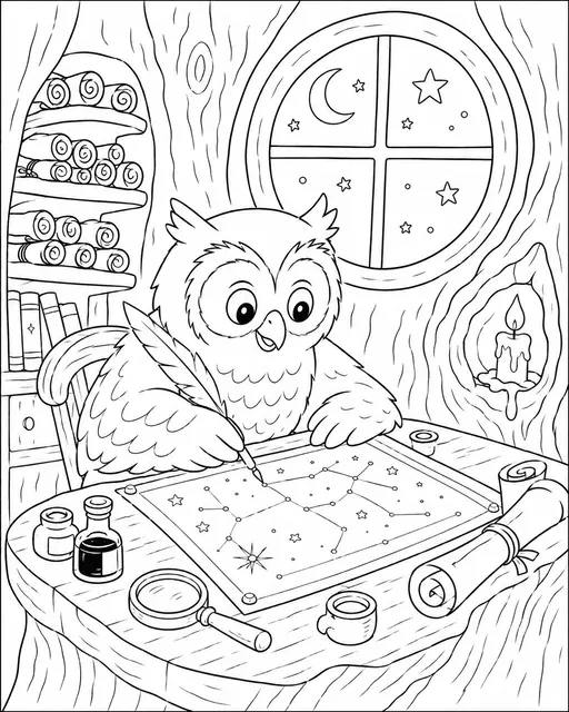 猫头鹰绘制星图
