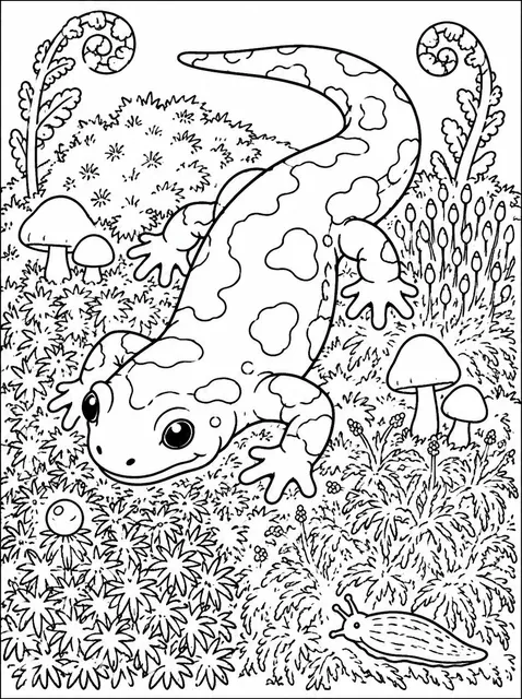 Der Feuersalamander auf dem Moos