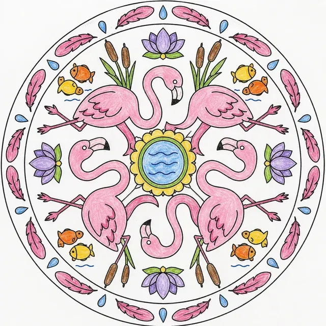 Flamingo-Mandala – So könnte es aussehen