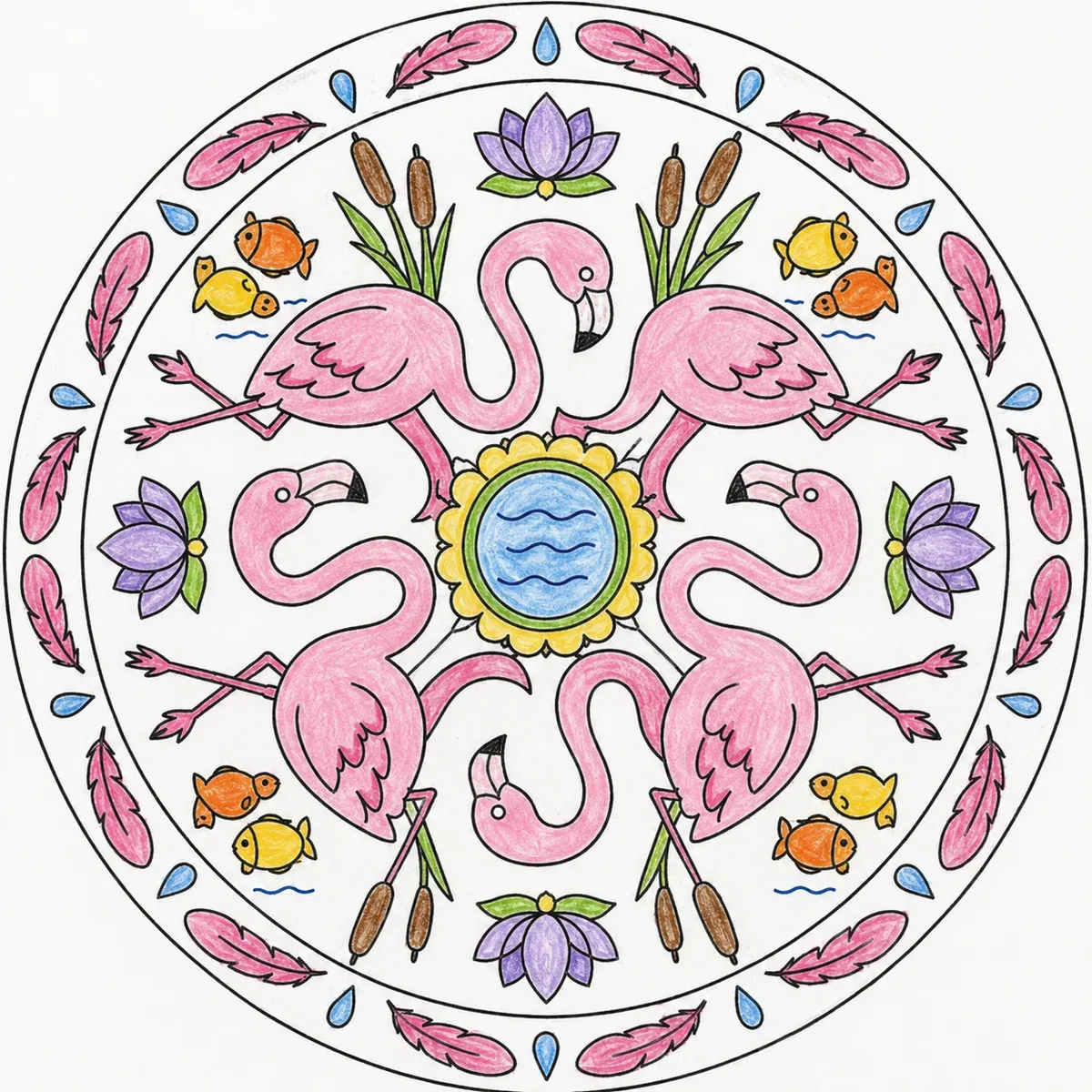 Flamingo-Mandala