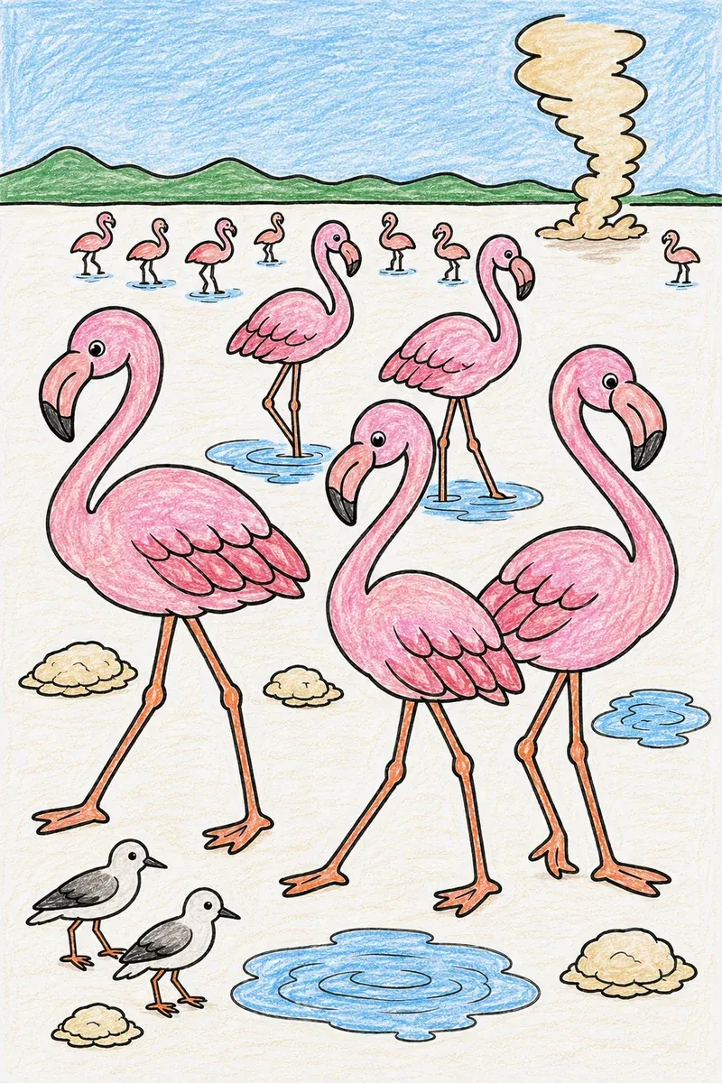 Die Flamingo-Kolonie am Salzsee