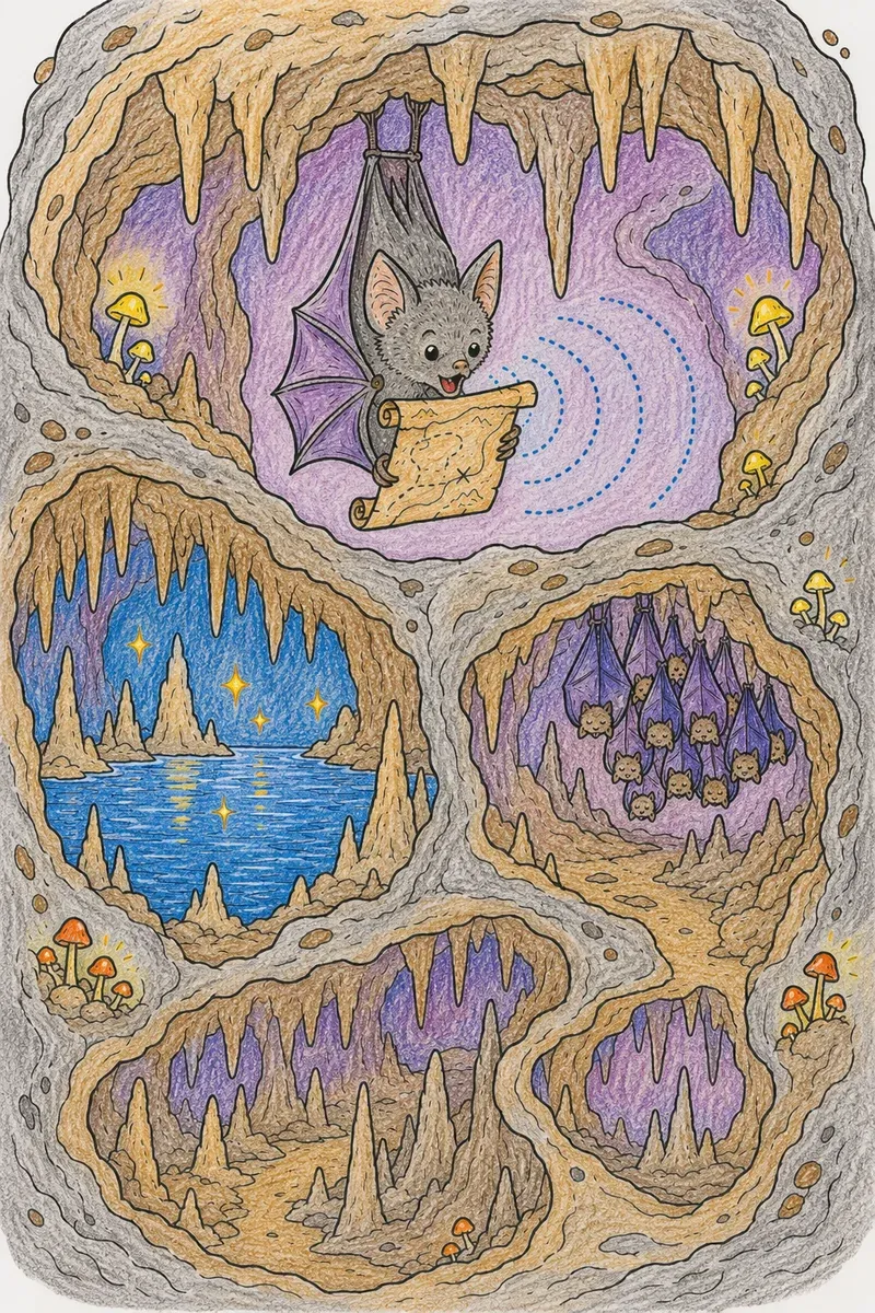 Die Fledermaus kartiert ihre Höhle