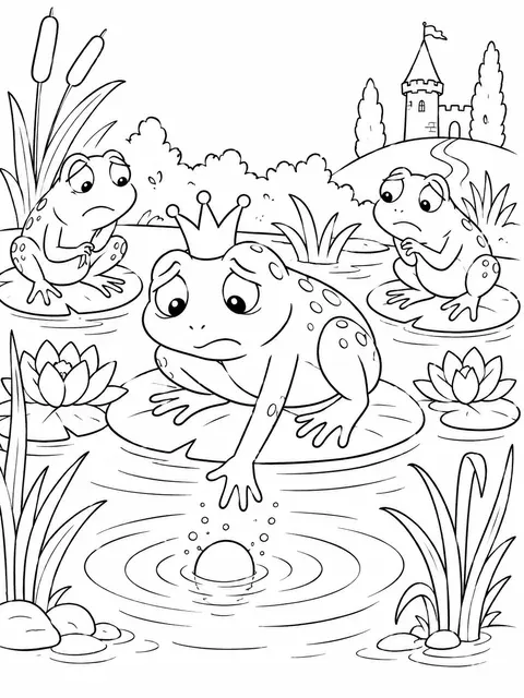 Frog King Watching the Golden Ball Sink