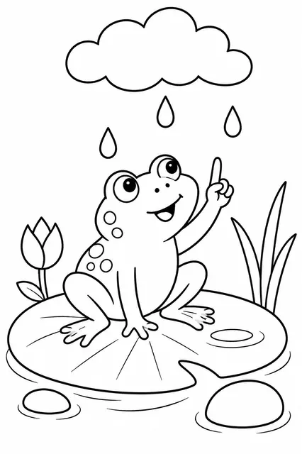 Frosch zählt Regentropfen