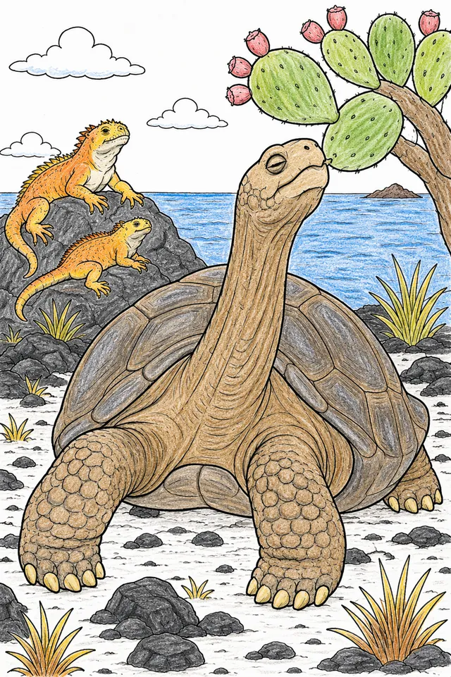 Galapagos-Riesenschildkröte im Sonnenbad – So könnte es aussehen
