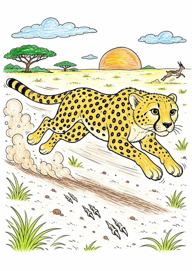 Gepard im Sprint durch das Grasland – So könnte es aussehen