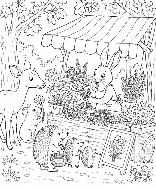 Hase am Frühlingsblumenmarkt