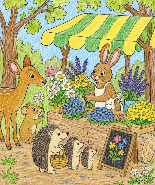 Hase am Frühlingsblumenmarkt – So könnte es aussehen