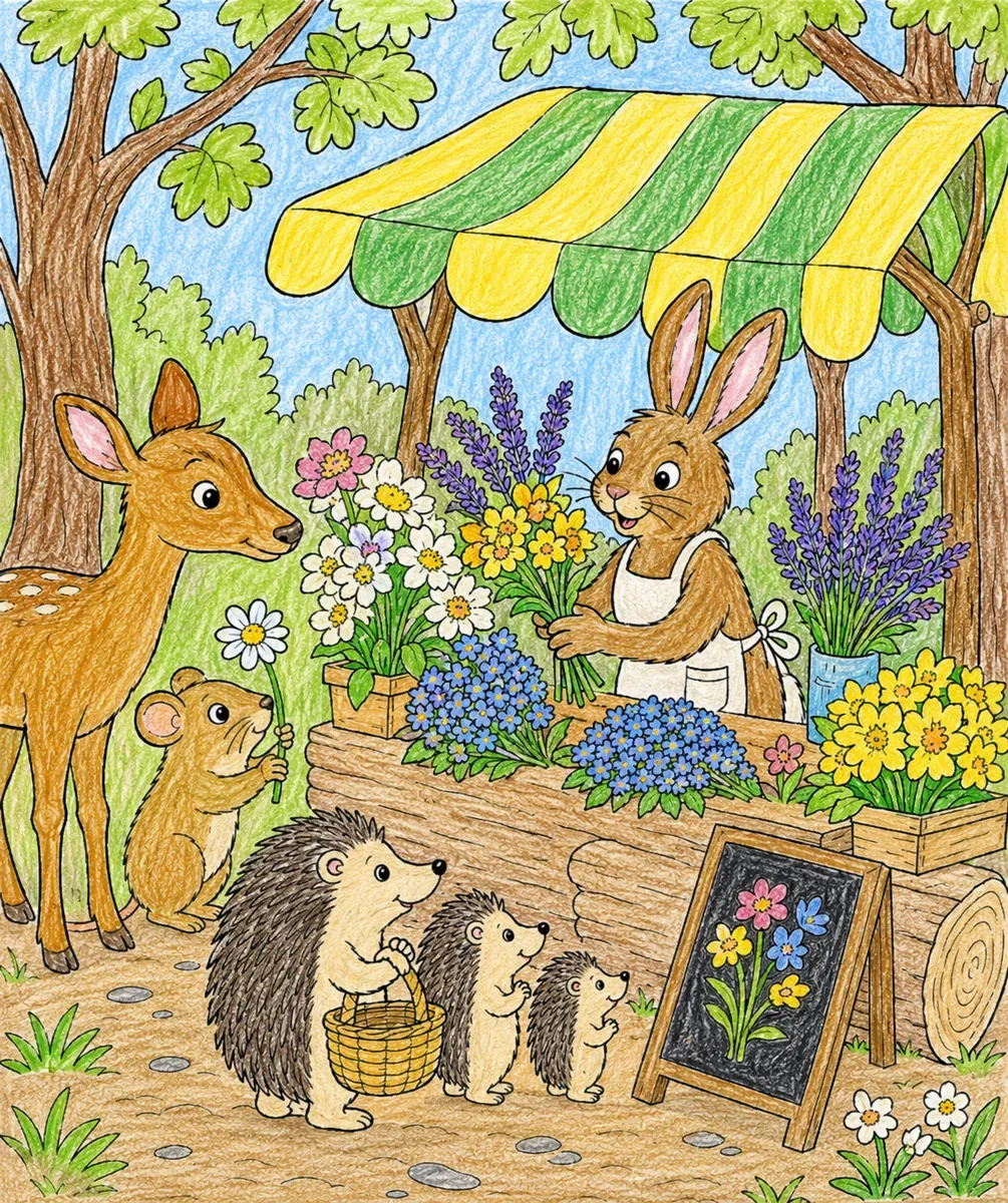 Hase am Frühlingsblumenmarkt