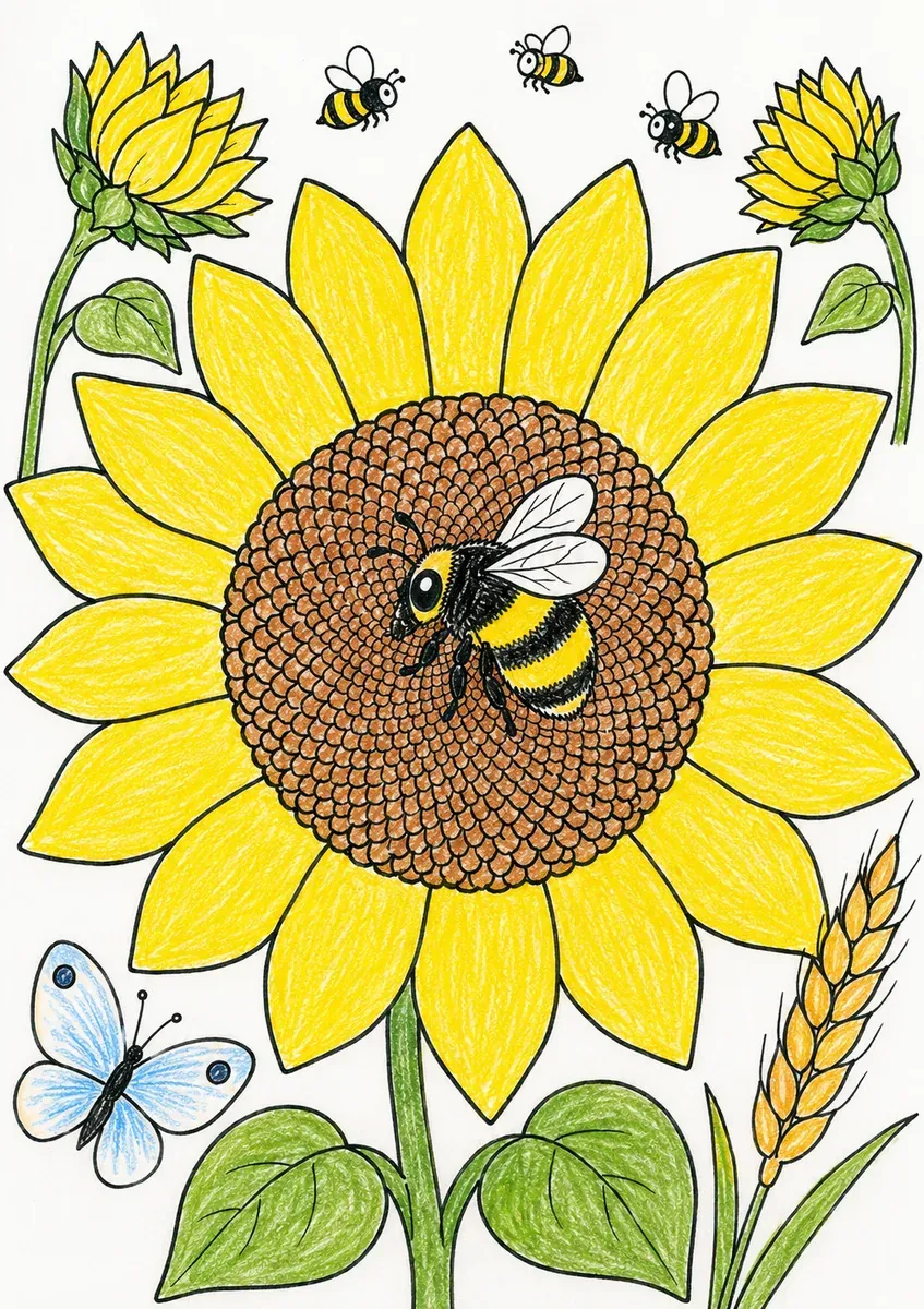 Die Hummel auf der Sonnenblume