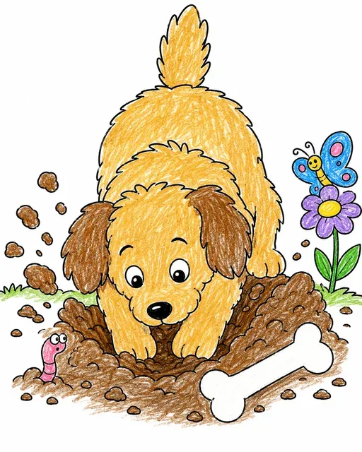 Dog Burying its Favourite Bone – This is how it could look