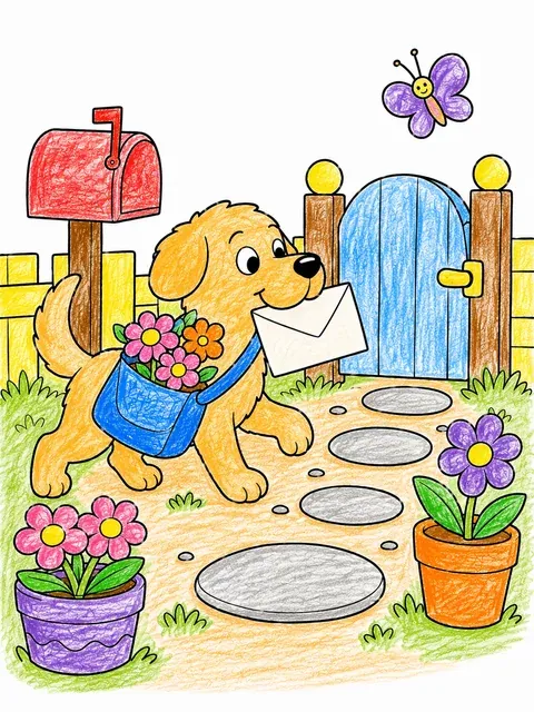 Hund liefert Blumenpost – So könnte es aussehen