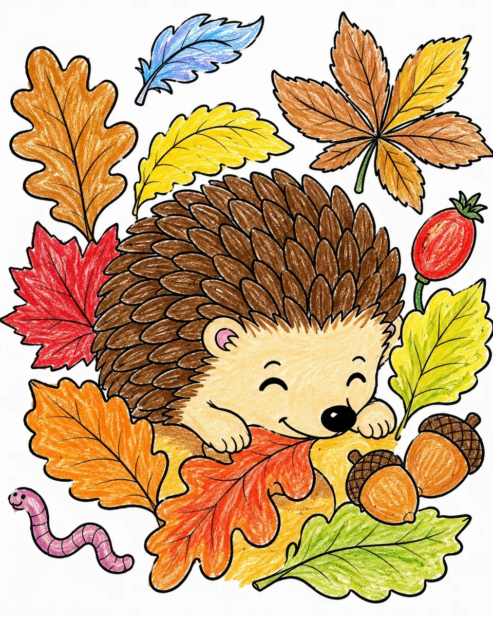 Der Igel im Herbstlaub