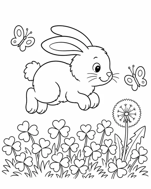 Rabbit Hopping Through a Clover Field