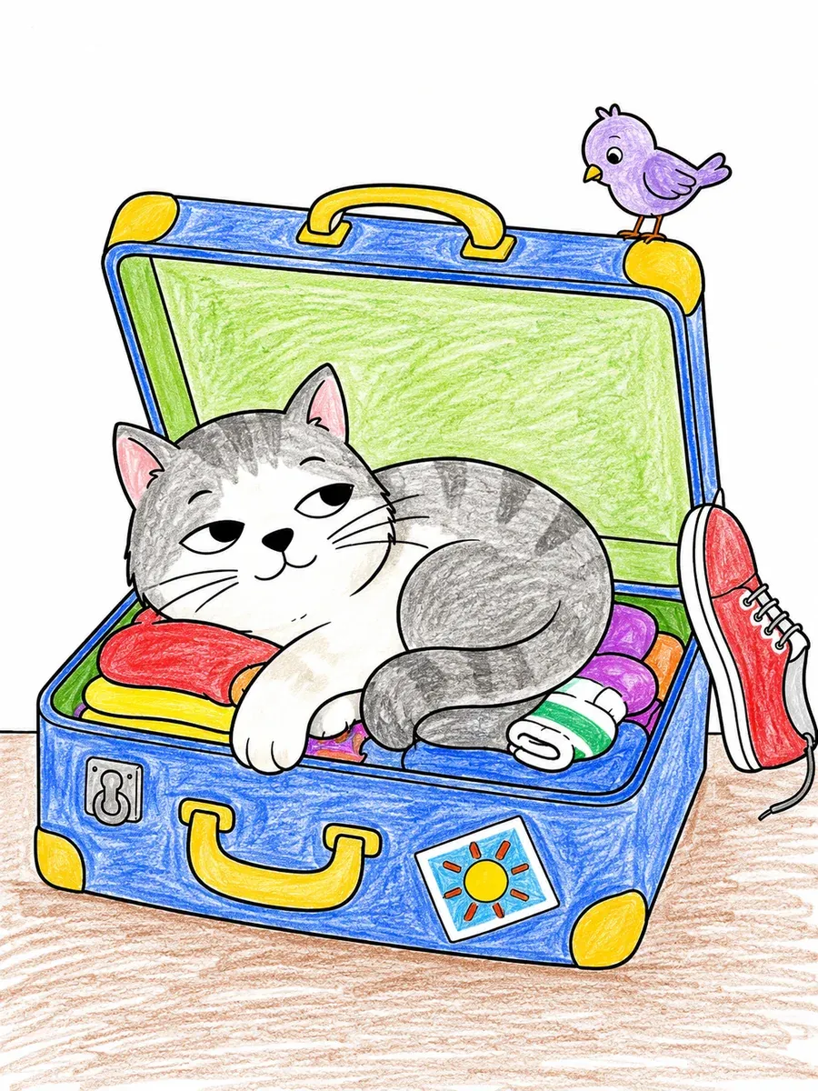 躲在行李箱里的猫