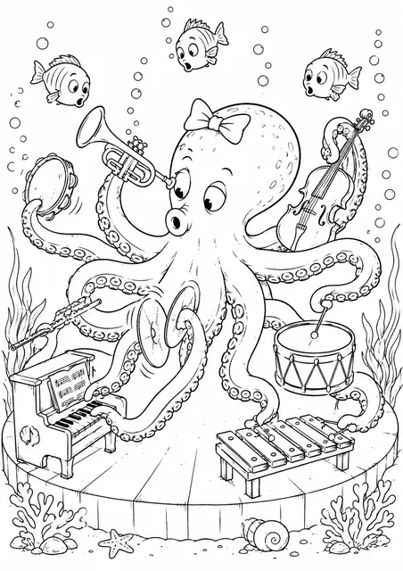 Octopus Playing Eight Instruments at Once