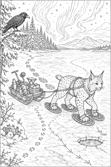Der Luchs auf Schneeschuhen