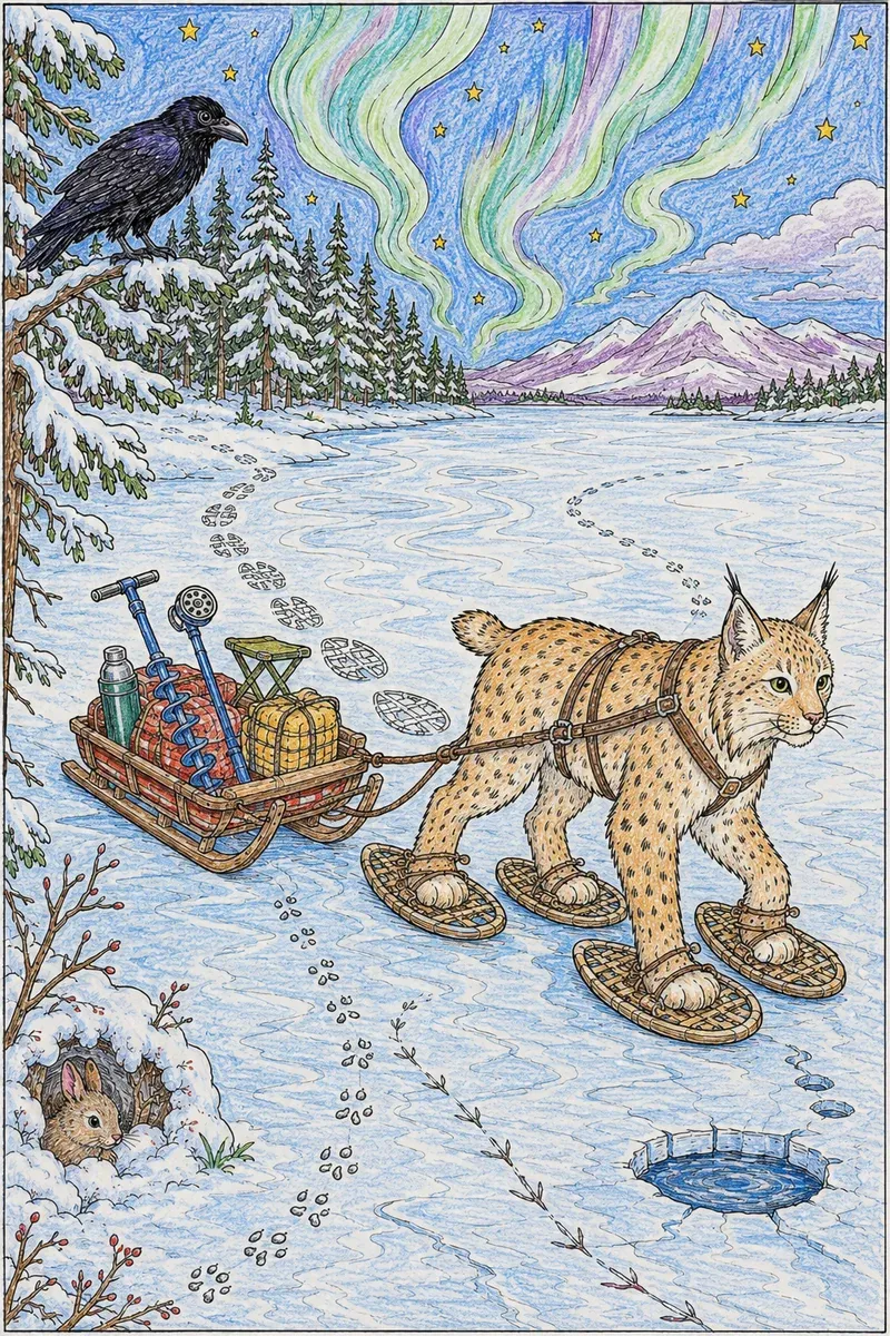 Der Luchs auf Schneeschuhen
