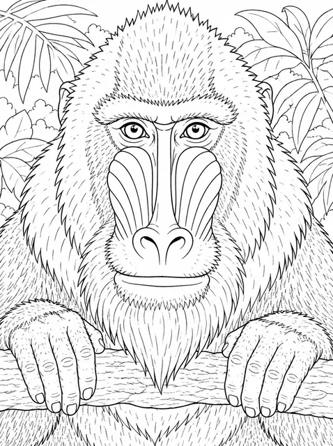 The Mandrill Shows Its Magnificent Face