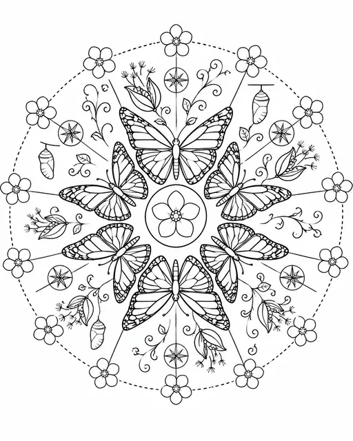 Monarchfalter-Mandala der Wanderung