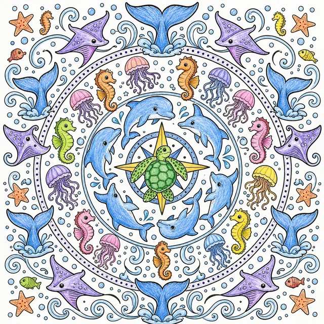Ozean-Tierwelt als Mandala – So könnte es aussehen