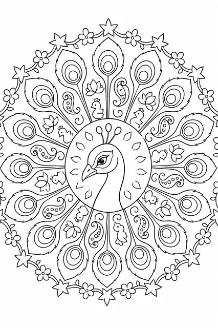 Pfauenrad-Mandala