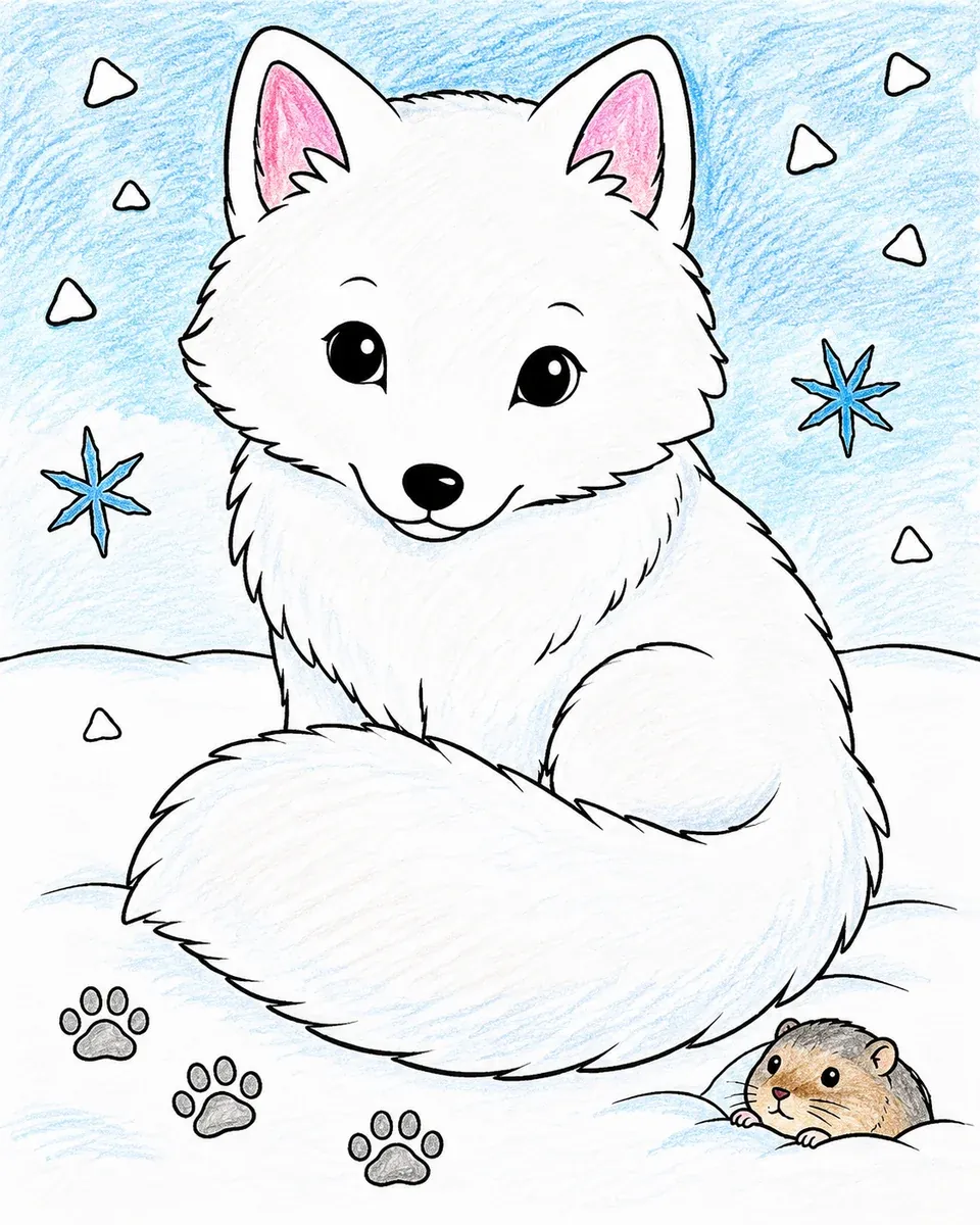 雪地里的北极狐