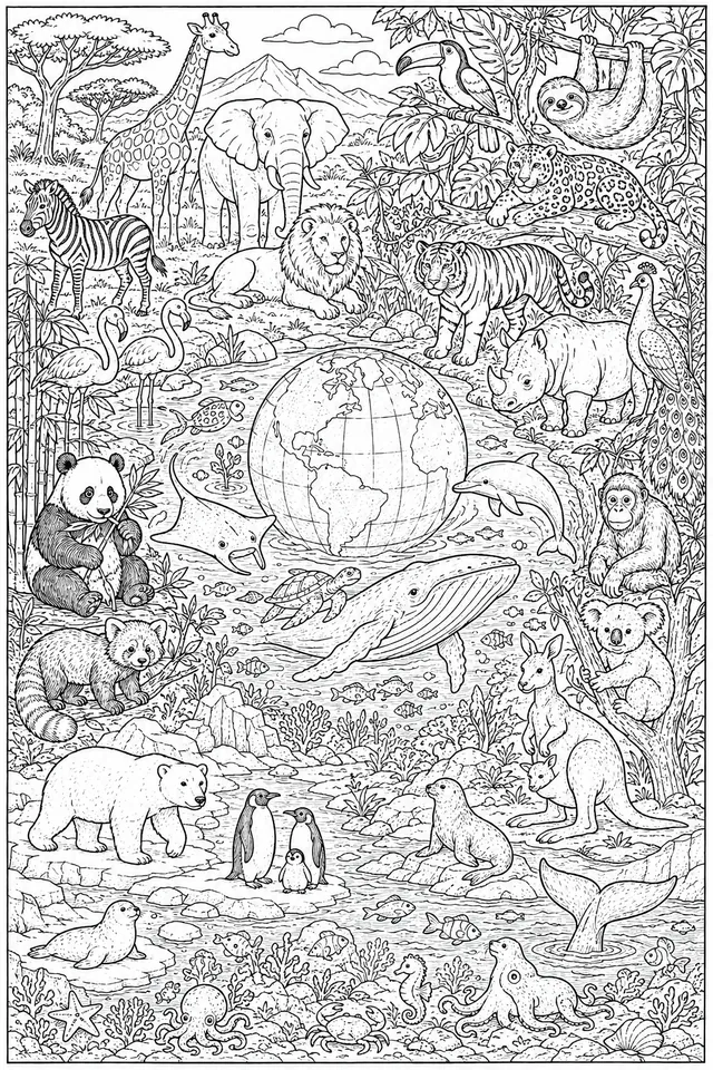 S02 Finale — Wild Animals Worldwide: The Grand Closing Wimmelbild