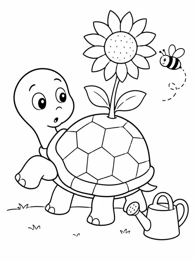 Schildkröte entdeckt ihr Haus ist ein Blumentopf