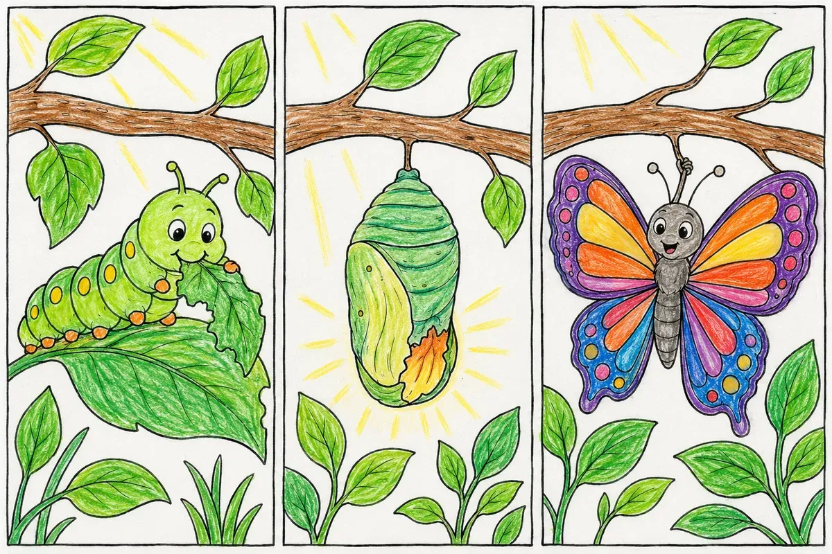 Raupe wird zum Schmetterling