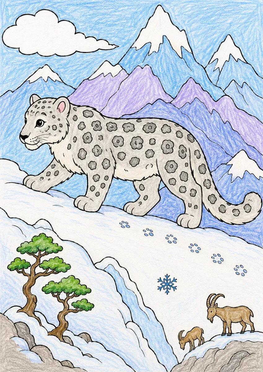 山径上的雪豹