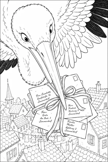 Storch als Sommerpostbote