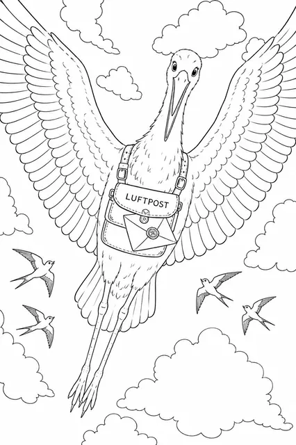 Storch, der Luftpostbote