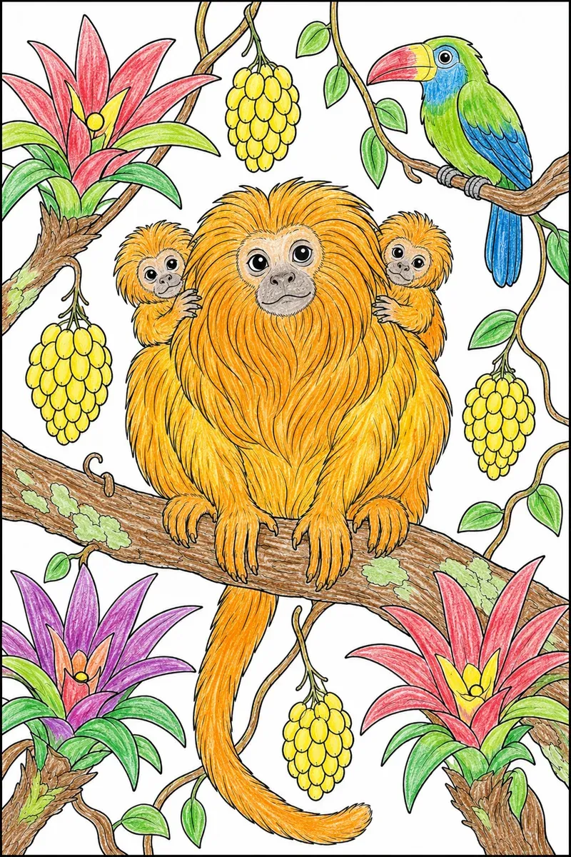 Der Tamarin mit den Zwillingen