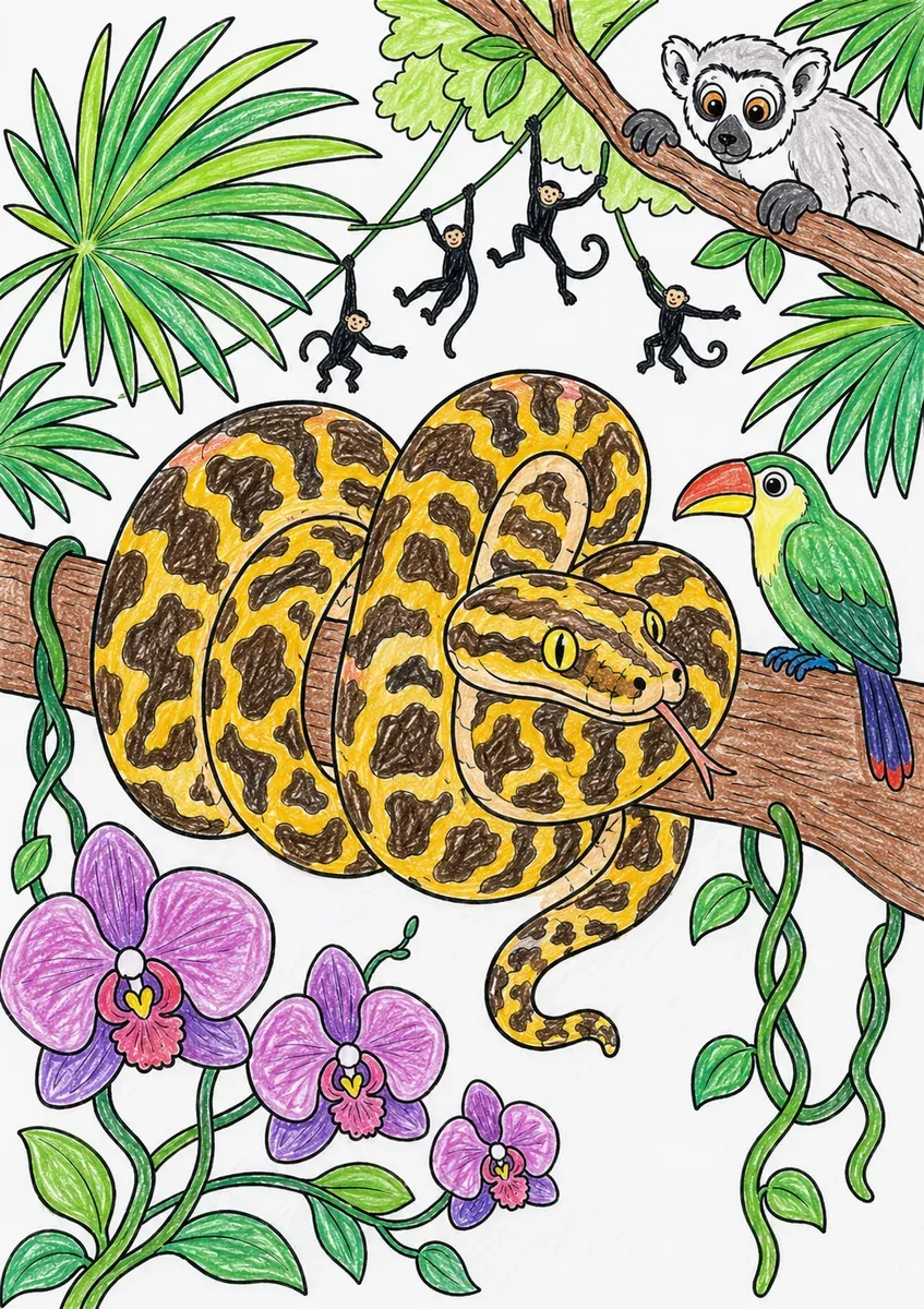 树中的虎纹蟒