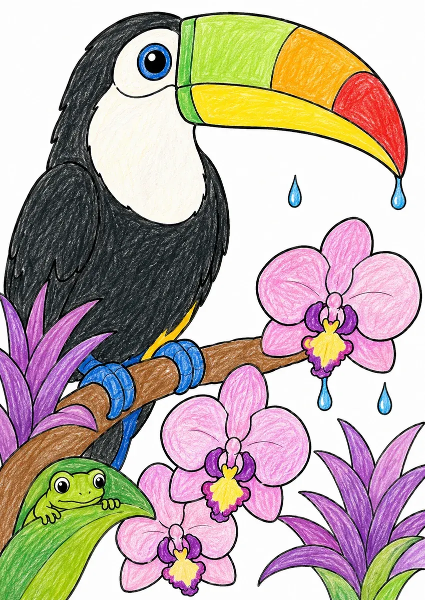 The Toucan on the Orchid Branch