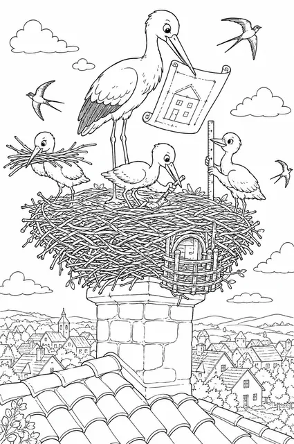 Storch, der Nestbau-Architekt
