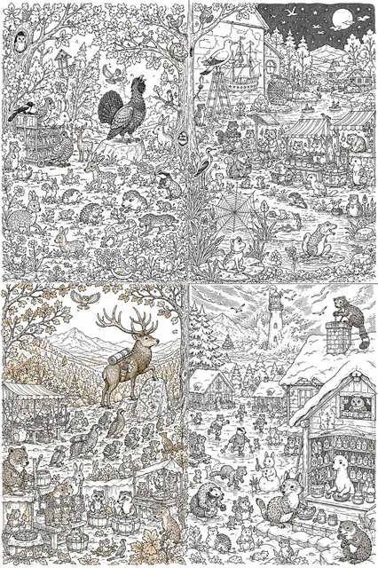 Vier Jahreszeiten — Das Abschluss-Wimmelbild S01