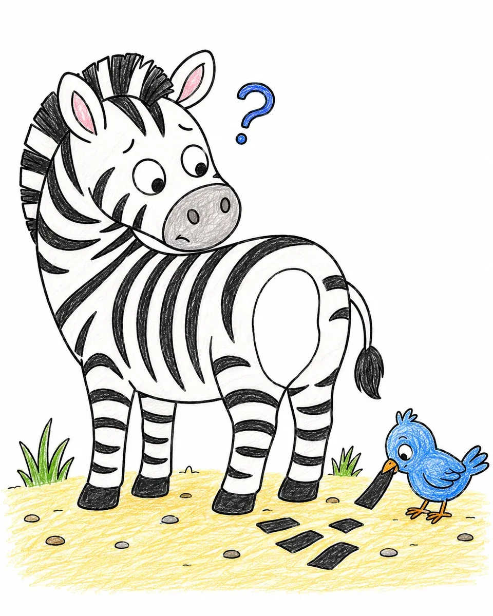Zebra bemerkt dass ein Streifen fehlt