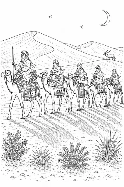The Tuareg Caravan in the Sahara
