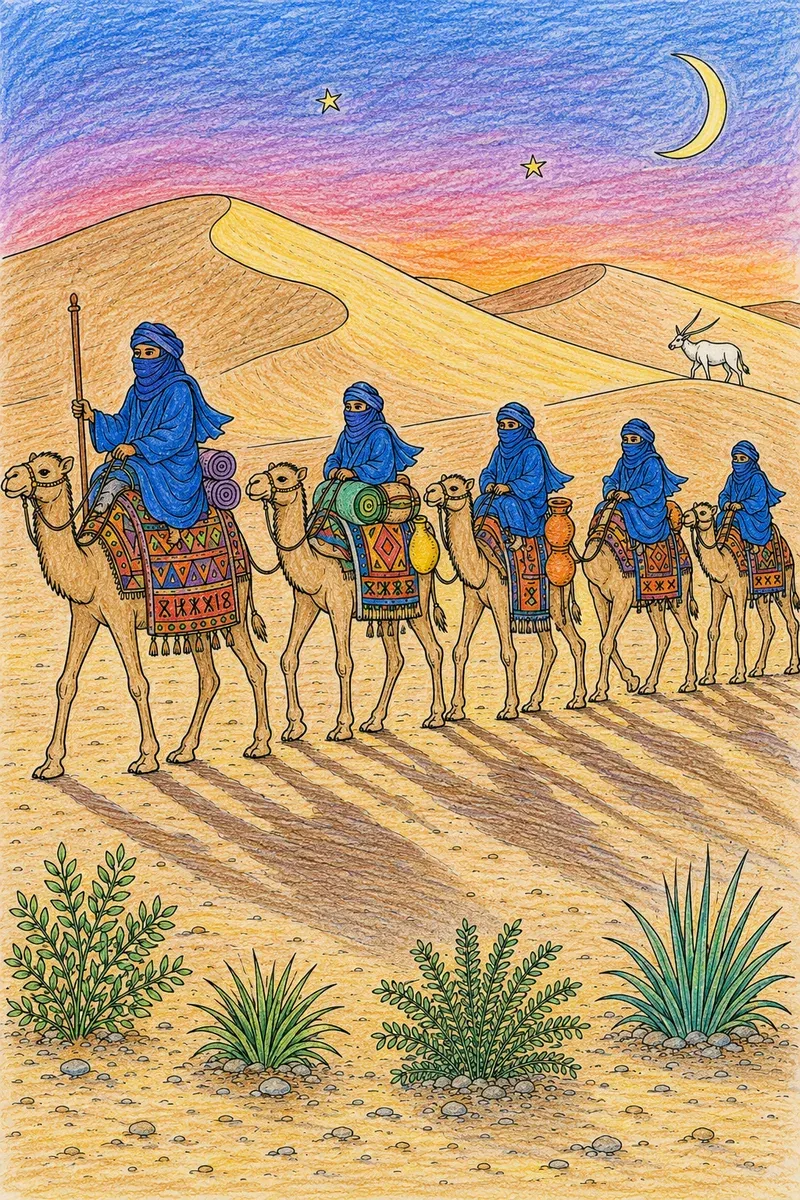 Die Tuareg-Karawane in der Sahara