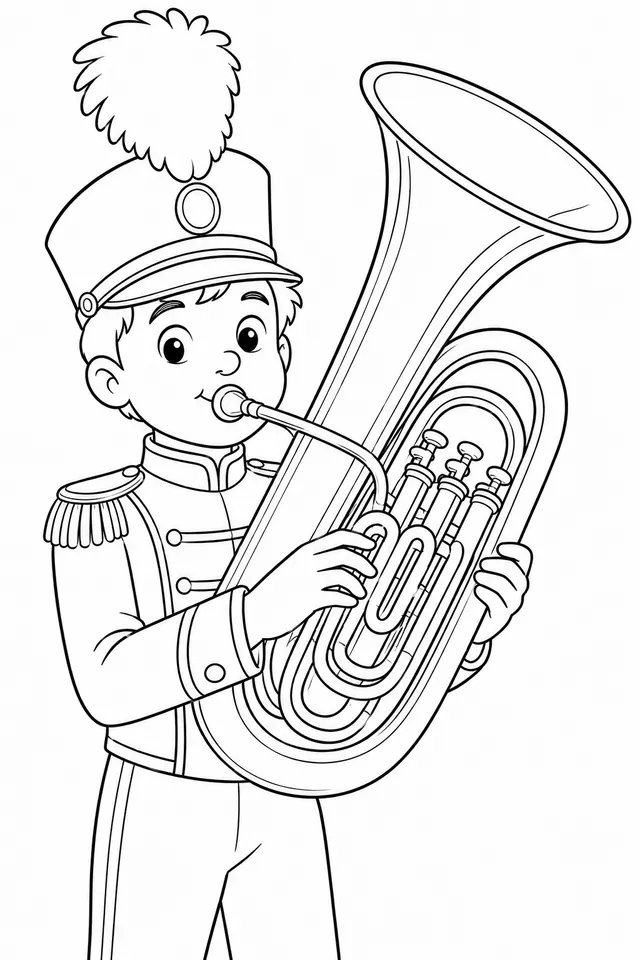 Tuba-Spieler in der Blaskapelle