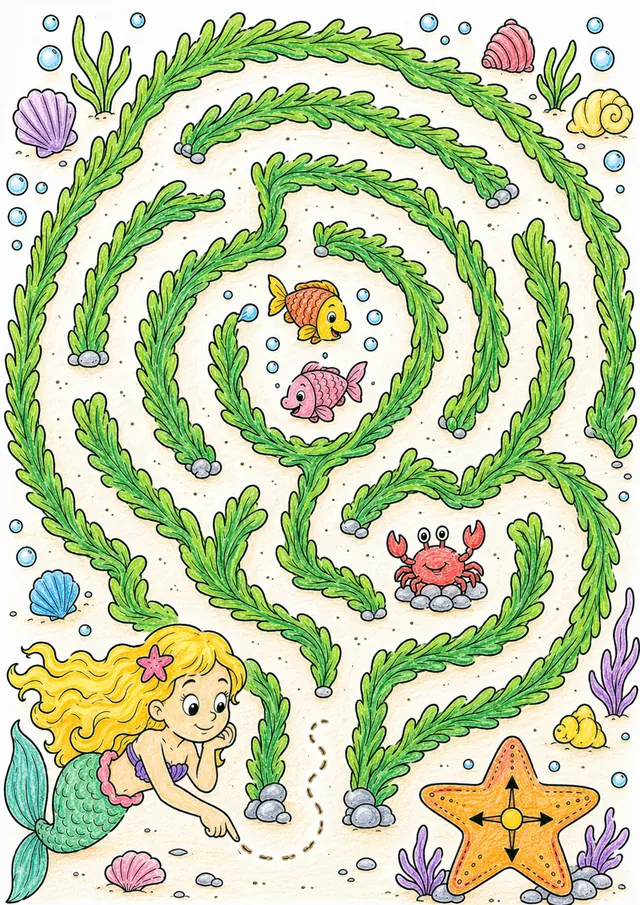 俯视海草迷宫 – 涂色效果预览