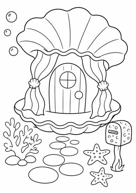 海草窗帘贝壳屋