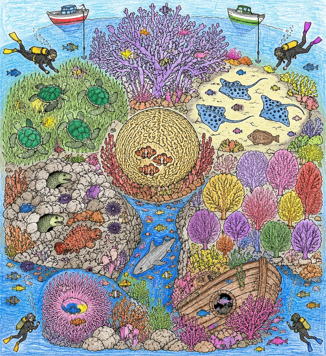 Das Korallenriff-Wimmelbild