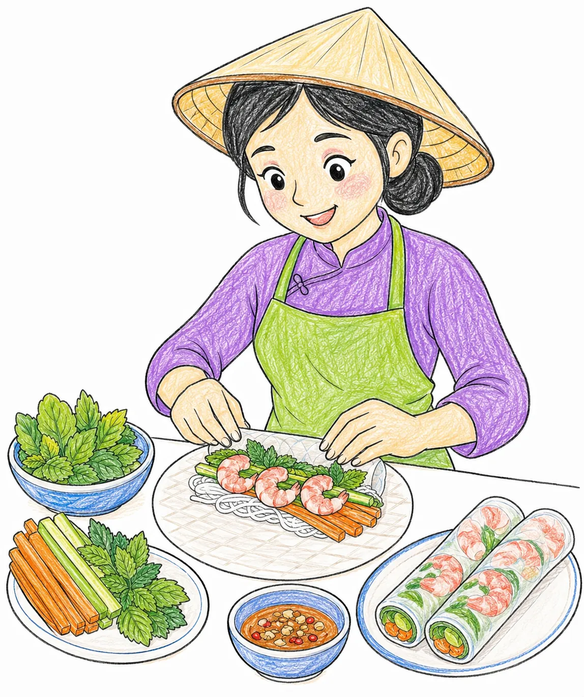 越南女厨师包春卷