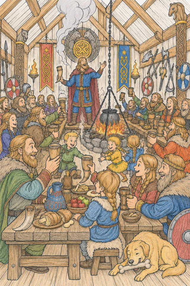 Das große Wikinger-Fest in der Meadhall mit Met, Gesang und Geschichten – So könnte es aussehen