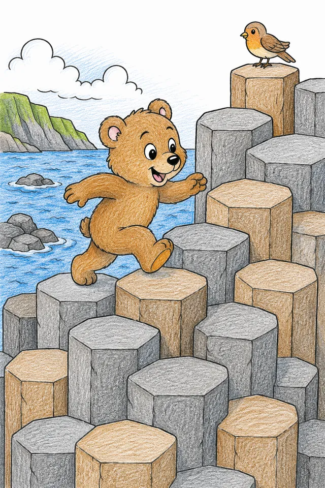 Basaltsäulen-Treppe wird von Kind erklommen – So könnte es aussehen