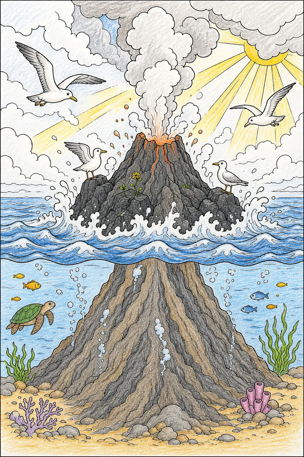 Vulkan-Insel entsteht aus dem Meer
